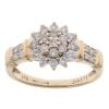 9ct Yellow Gold 0.50ct Brilliant Cut Diamond Cluster Ring