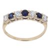 14ct Yellow Gold Sapphire And Cubic Zirconia Ring