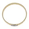 14ct Yellow Gold Monaco Classic Cubic Zirconia Pave Lock Bangle