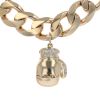9ct Yellow Gold Cubic Zirconia Boxing Glove Pendant And Curb Chain 24"