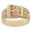 9ct Yellow Gold Patterned Buckle Ring