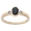 9ct Yellow Gold Cubic Zirconia And Sapphire Ring