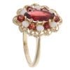 9ct Yellow Gold Garnet And Opal Cluster Ring