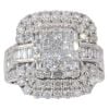 18ct White Gold 2.00ct Brilliant And Baguette Cut Diamond Cluster Ring