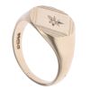 9ct Yellow Gold 0.05ct Diamond Patterned Signet Ring