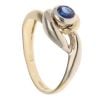 18ct Yellow And White Gold Sapphire Single Stone Twist Ring