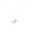 Silver T-Rex Skeleton Pendant and Curb Chain 18" by Icesia