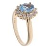 9ct Yellow Gold Blue Topaz And Cubic Zirconia Cluster Ring