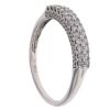 9ct White Gold 0.33ct Brilliant Cut Diamond Two Row Fancy Ring