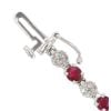 9ct White Gold 0.80ct Diamond and Ruby Cluster Bracelet 7"