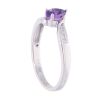 9ct White Gold Amethyst and Diamond Pear Twist Ring