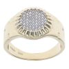 14ct Yellow Gold Cubic Zirconia Round Signet Ring