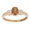 14ct Yellow Gold Green Beryl And Cubic Zirconia Ring