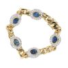 18ct Yellow And White Gold 3.00ct Diamond And Sapphire Bracelet 7.5"