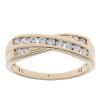 9ct Yellow Gold Cubic Zirconia Crossover Ring