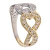 18ct Yellow And White Gold 0.65ct Brilliant Cut Diamond Heart Ring