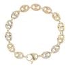 9ct Yellow White and Rose Gold Button Bracelet 7"
