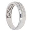 9ct White Gold 0.10ct Diamond Two Row Signet Ring
