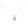 9ct Yellow Gold Cubic Zirconia and Rose Quartz Pendant and Chain 18"