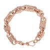 9ct Rose Gold Patterned Starss and Bars Bracelet 9"