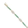 9ct Yellow Gold 0.20ct Diamond And Emerald Bracelet 7"