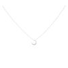 Silver Cubic Zirconia Moon Pendant And Chain 18"