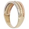 14ct Yellow White and Rose Gold Cubic Zirconia Three Row Ring