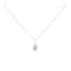 18ct White Gold 1.30ct Emerald And Brilliant Cut Diamond Pendant And Chain 16"