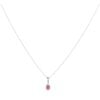 9ct White Gold 0.20ct Diamond And Ruby Cluster Pendant And Chain 18"