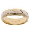18ct Yellow and White Gold Patterned Wedding Ring 4.9mm