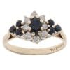 9ct Yellow Gold 0.15ct Diamond and Sapphire Cluster Ring