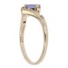 9ct Yellow Gold 0.02ct Diamond and Tanzanite Wishbone Ring