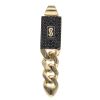 14ct Yellow Gold Monaco Classic Black Cubic Zirconia Pave Pendant