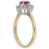 18ct Yellow Gold 0.15ct Diamond and Ruby Cluster Ring