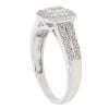 9ct White Gold 0.20ct Brilliant And Princess Cut Diamond Cluster Ring