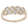 14ct Yellow Gold Two Row Cubic Zirconia Ring