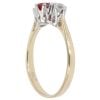 9ct Yellow Gold Cubic Zirconia and Red Gemstone Three Stone Ring