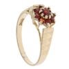9ct Yellow Gold Garnet Floral Cluster Ring