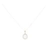 9ct Yellow Gold Cubic Zirconia And Created Opal Cluster Pendant And Chain 18"