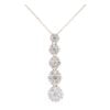 9ct Yellow Gold 1.00ct Diamond Cluster Drop Pendant And Chain 18"