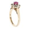 9ct Yellow Gold Ruby and 0.25ct Diamond Cluster Ring