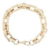 9ct Yellow Gold Patterned Square And Round Belcher Bracelet 9"