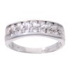 9ct White Gold Cubic Zirconia Two Row Ring