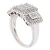 18ct White Gold 1.00ct Brilliant And Princess Cut Diamond Triple Cluster Ring