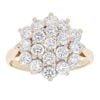 9ct Yellow Gold Cubic Zirconia Cluster Ring