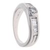 18ct White Gold 0.85ct Brilliant And Baguette Cut Diamond Solitaire Ring