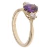 9ct Yellow Gold Amethyst And Cubic Zirconia Dress Ring