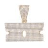 9ct Yellow Gold Cubic Zirconia Razorblade Pendant