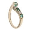 9ct Yellow Gold 0.20ct Diamond And Emerald Wishbone Ring