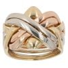 18ct Yellow, White and Rose Gold Six Piece Puzzle Ring